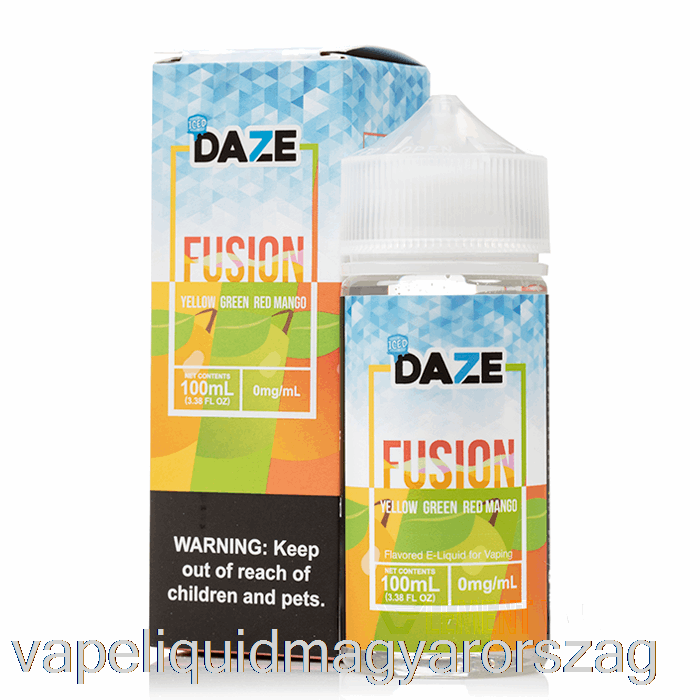 Jeges Sárga Zöld Piros Mangó - 7 Daze Fúzió - 100 Ml 6 Mg Vape Folyadék